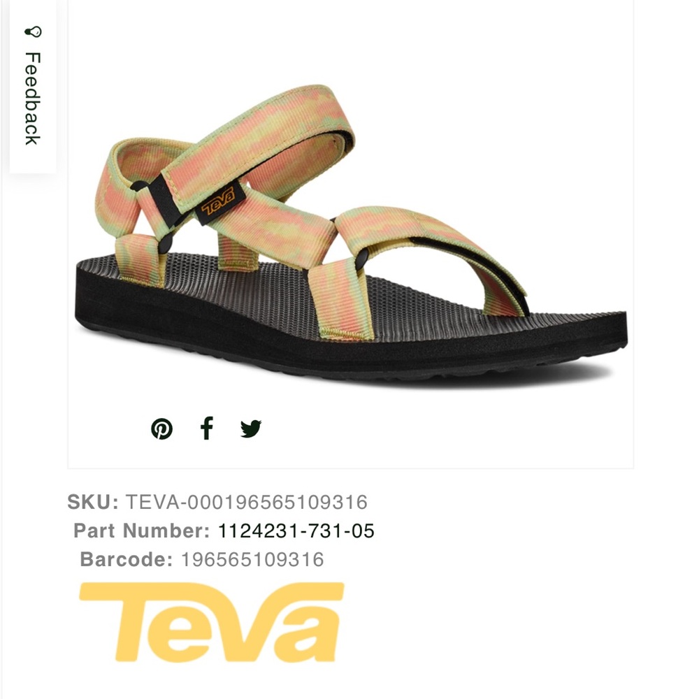 Tevas Women Original Universal Sandal Tie-dye Sorbet Yellow